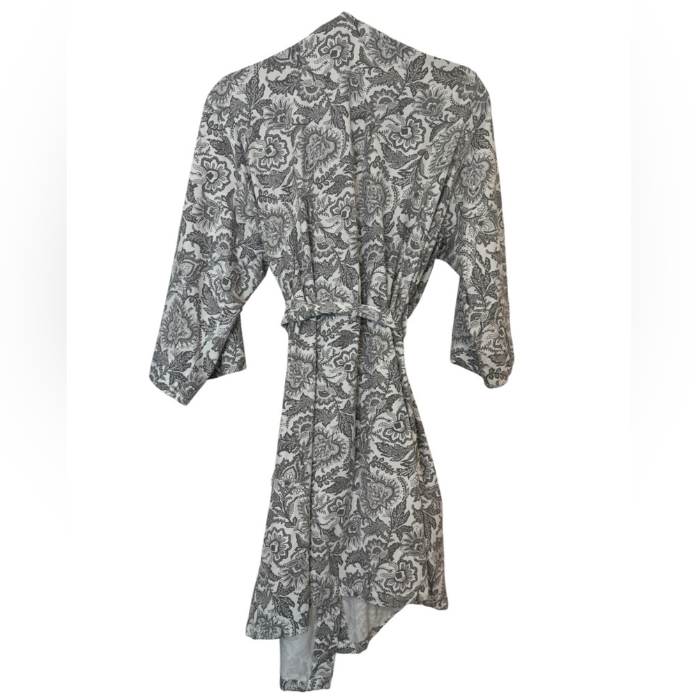 Vera Bradley Cream and Blue Cotton Blend Robe - Picture 2 of 6